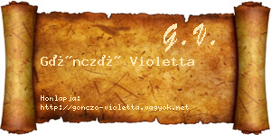 Göncző Violetta névjegykártya